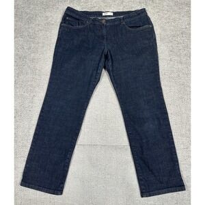 Oat New York Jeans Womens 12/31 35x26 Blue Cropped‎ Dark Wash Stretch
